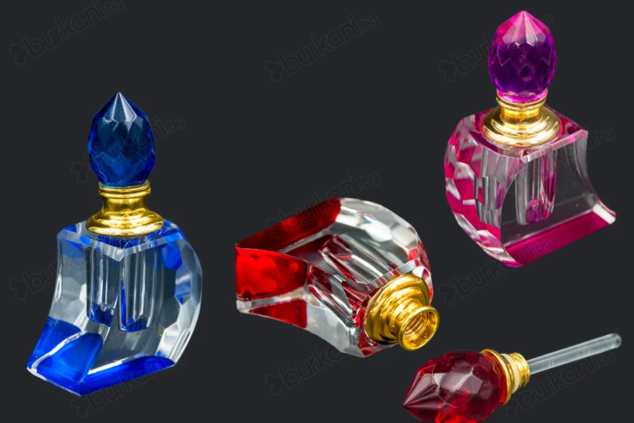 Кристална бутилка 5 ml с кристален капак и игла в 3 цвята-изображение_продукт