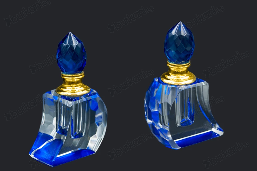 Кристална бутилка 5 ml с кристален капак и игла в 3 цвята-