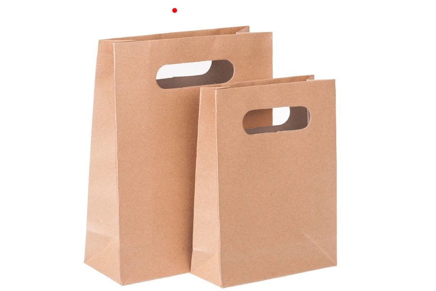 Кафява хартиена чанта, с размеи 190x80x240 mm-