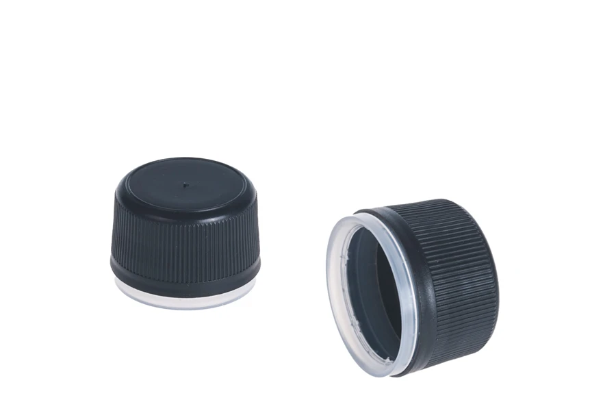 Черна пластмасова капачка със защитен пръстен PP24-изображение_продукт