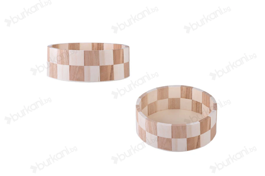 Кръгла дървена кошница с размери  168x60 mm-изображение_продукт