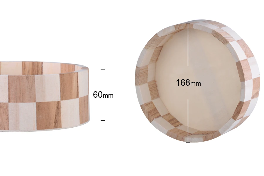 Кръгла дървена кошница с размери  168x60 mm-изображение_група