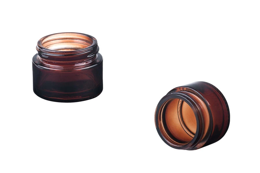 Малко стъклено бурканче 15 мл за крем в 3 цвята  (амбер, мат, прозрачно)-изображение_група