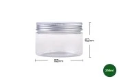 Пластмасов PET буркан 250ml с алуминиева сребриста капачка с уплътнение Пластмасов PET буркан 250ml с алуминиева сребриста капачка с уплътнение