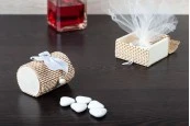 Дървена овална кутийка за сватбена бонбониера Дървена овална кутийка за сватбена бонбониера