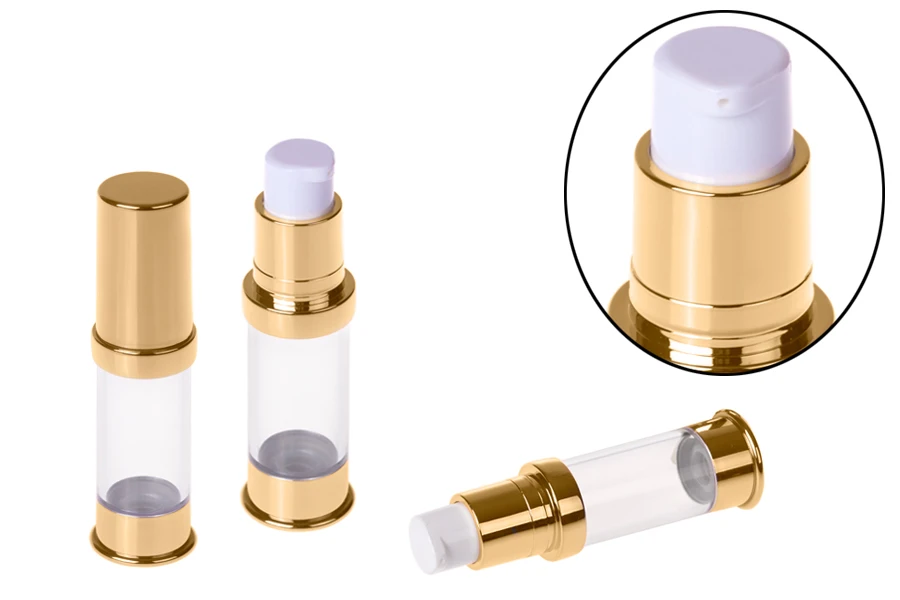 Златиста или сребриста бутилка за крем 5 мл Airless-изображение_група