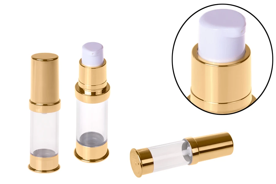 Златиста или сребриста бутилка за крем 5 мл Airless-изображение_група