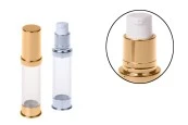 Златиста или сребриста бутилка за крем 10 мл Airless Златиста или сребриста бутилка за крем 10 мл Airless
