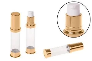 Златиста или сребриста бутилка за крем 10 мл Airless-5