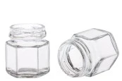 Стъклен шестоъгълен буркан 30 ml Стъклен шестоъгълен буркан 30 ml