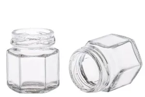 Стъклен шестоъгълен буркан 30 ml-1