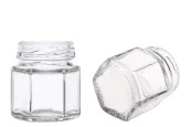 Стъклен шестоъгълен буркан 30 ml Стъклен шестоъгълен буркан 30 ml