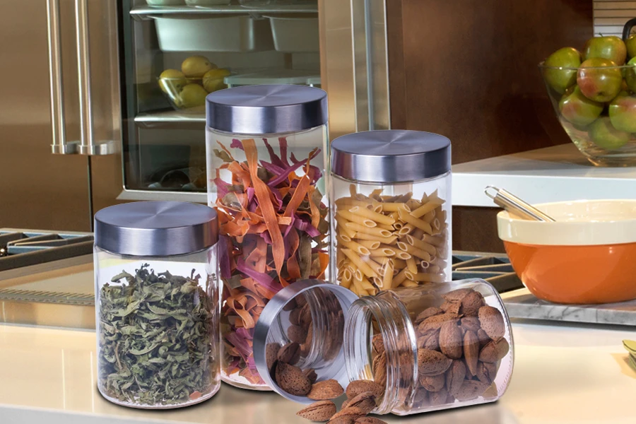 Стъклен буркан 800 мл  с inox капачка с размери  110x115 mm-изображение_размери