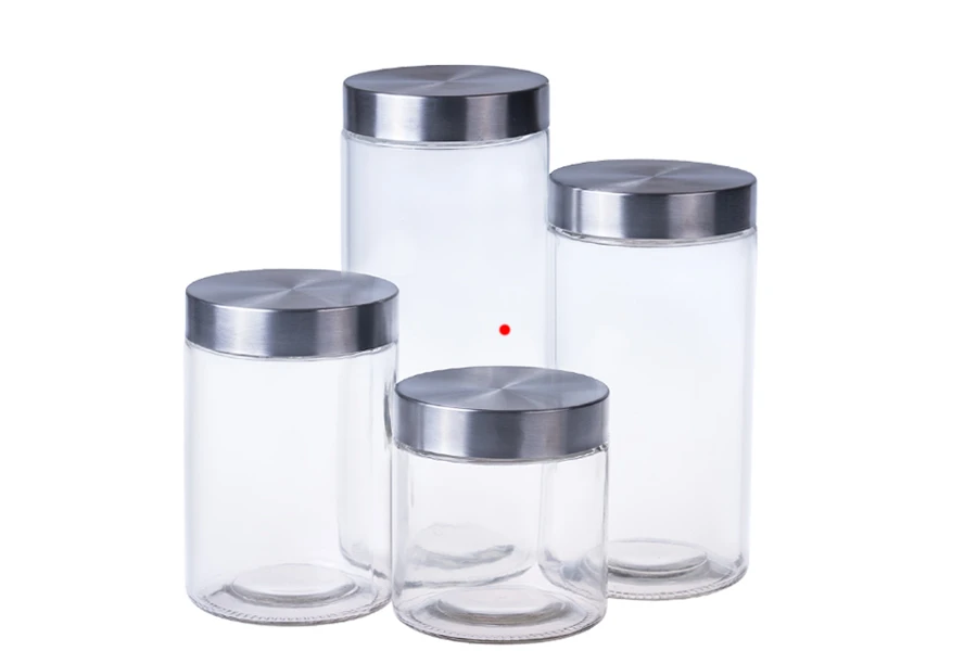 Стъклен буркан 800 мл  с inox капачка с размери  110x115 mm-изображение_група