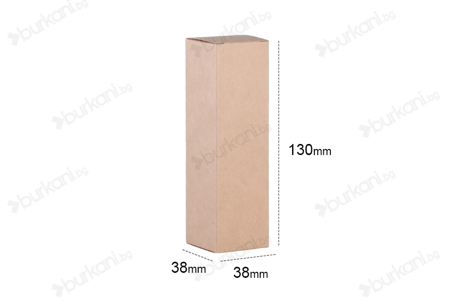 Крафт хартиена кутия с размери  38x38x130 - 20 бр.-изображение_размери