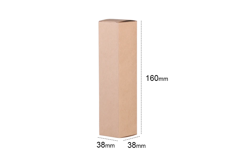 Хартиена крафт кутия с размери 38x38x160 - 20 бр. Хартиена крафт кутия с размери 38x38x160 - 20 бр.-изображение_размери