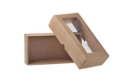 Хартиена крафт кутия с прозорец 240x130x60 mm - 12 бр. Хартиена крафт кутия с прозорец 240x130x60 mm - 12 бр.