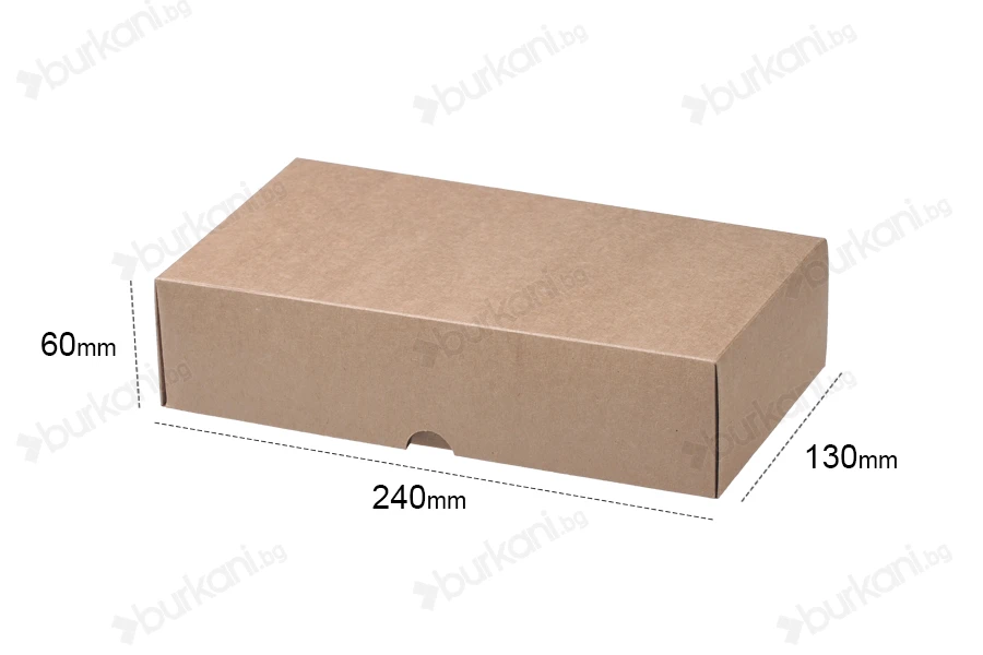 Крафт кутия за съхранение без прозорец, с размери 240x130x60mm-изображение_група