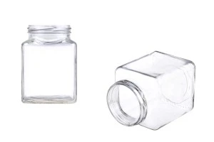 Квадратен стъклен буркан 580 ml (T.O 70)-1