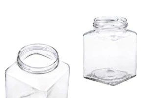 Квадратен стъклен буркан 580 ml (T.O 70)-2