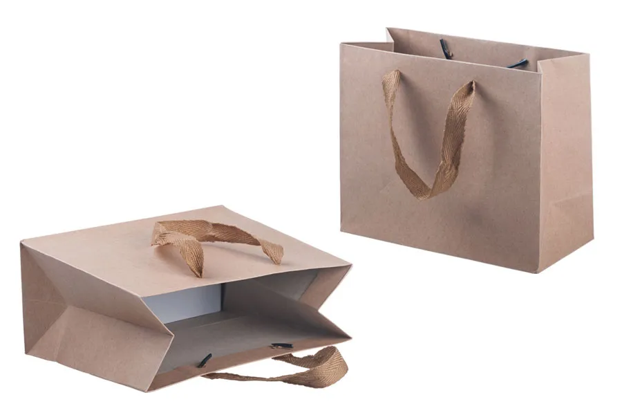 Крафт подаръчна чанта с дръжки с размери  220x100x180 мм-изображение_продукт