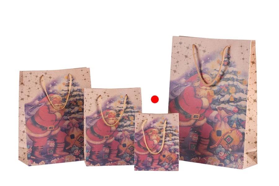 Коледна подаръчна торбичка с размери  115x60x145-изображение_група