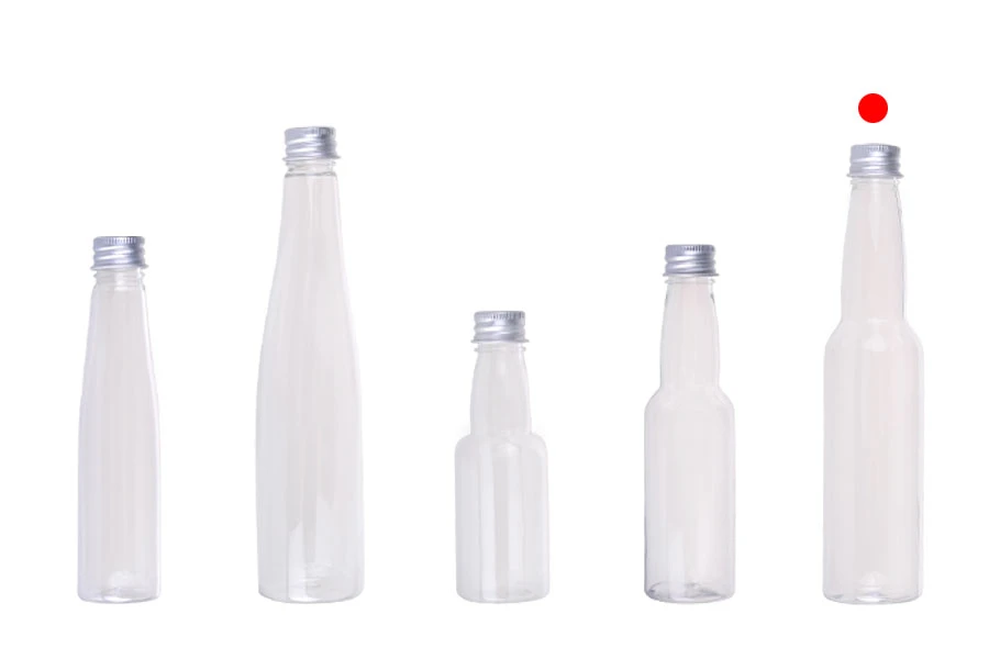 Пластмасова прозрачна бутилка 150 мл с алуминиева сребриста капачка с уплътнител-изображение_група