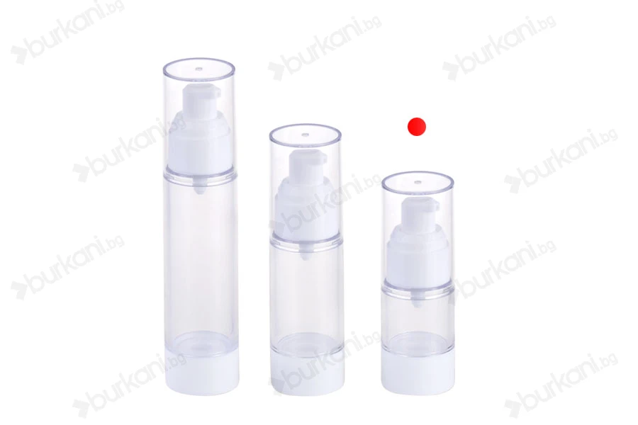 Пластмасова прозрачна Airless бутилка 15 ml-изображение_група