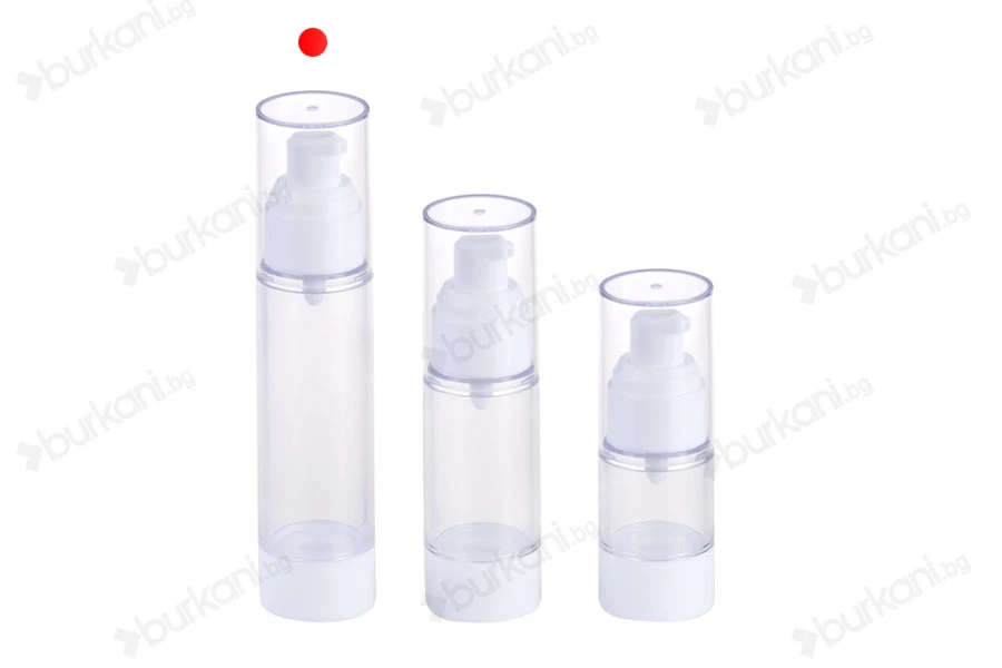 Прозрачна пластмасова бутилка Airless за крем  50 ml-изображение_група