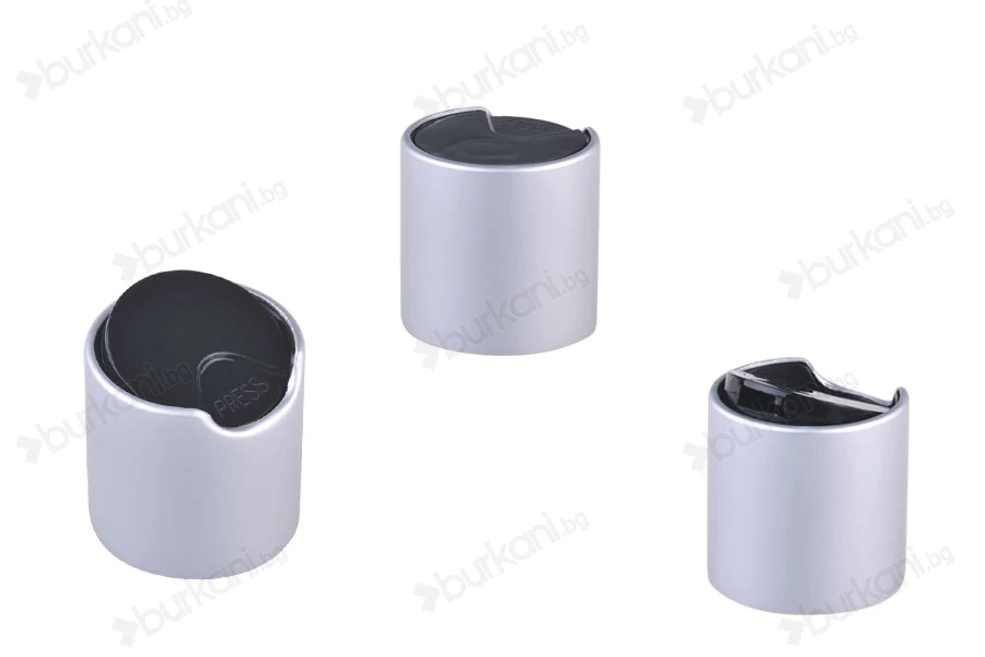 Disk top капачка алуминиева сребриста  ΜΑΤ с черно - PP 24-изображение_размери