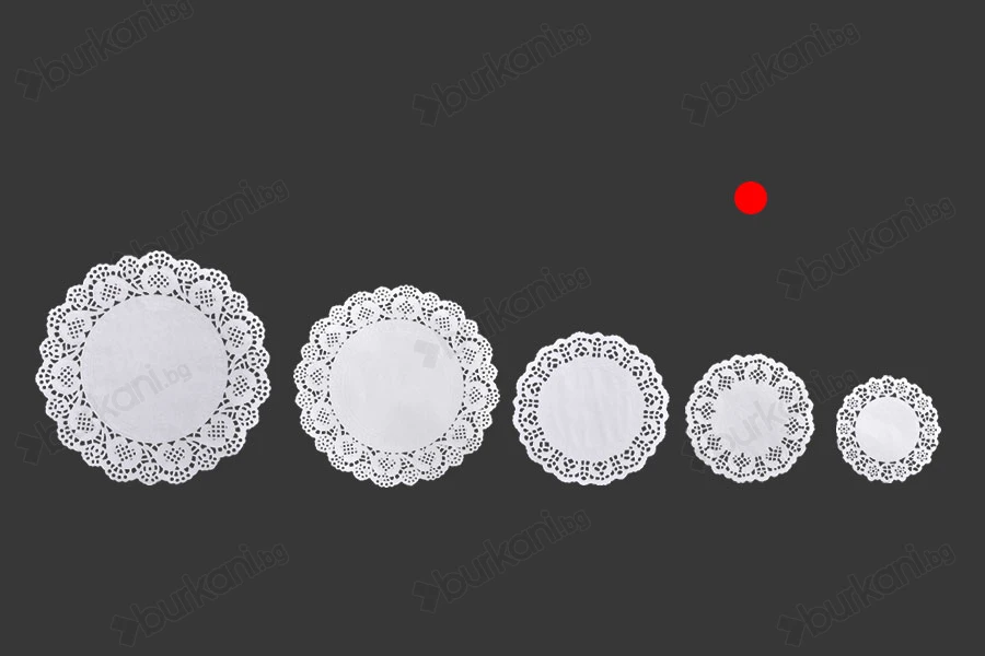 Хартиена бяла дантела за бурканчета и бутилки 114 mm - 100 броя в опаковка-изображение_размери