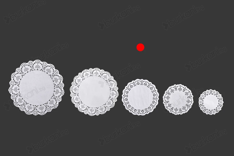 Бяла хартиена дантела  140 mm - 100 бр. в опаковка-изображение_размери
