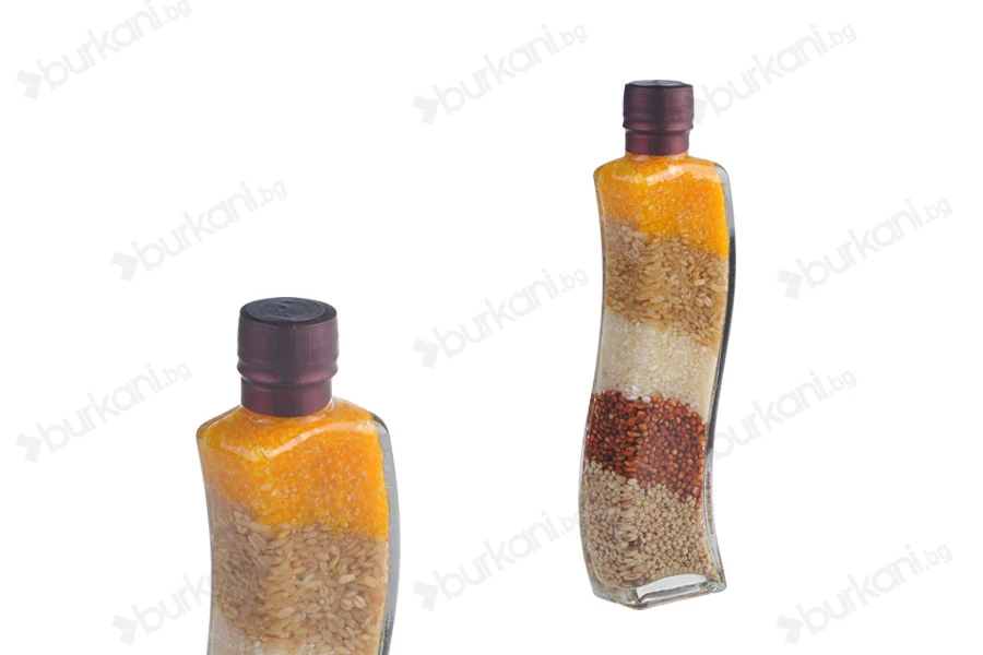 Стъклена декоративна кухненска бутилка   180 ml-изображение_размери