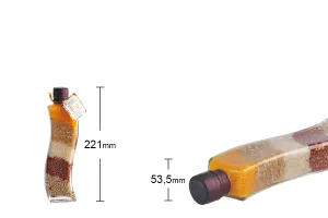 Стъклена декоративна кухненска бутилка   180 ml-3
