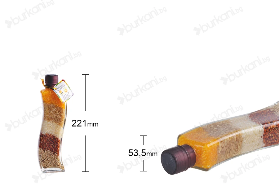 Стъклена декоративна кухненска бутилка   180 ml-