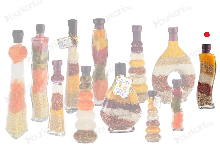 Стъклена декоративна кухненска бутилка   180 ml-изображение_група