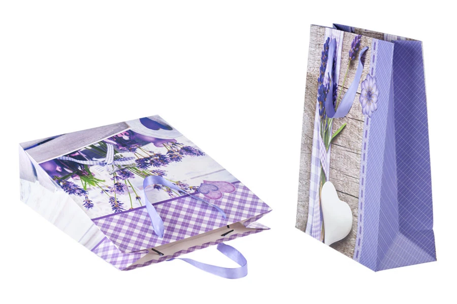 Подаръчни торбички  с размери  260x100x320 - 4 модела Лавандула-изображение_размери