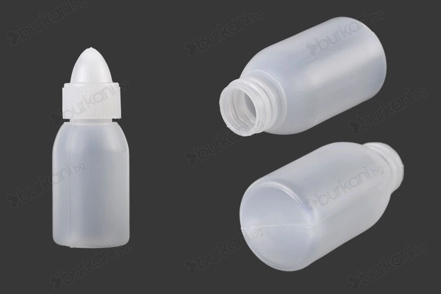 Пластмасова бутилка с коничен капкомер и капачка  25 ml-изображение_група