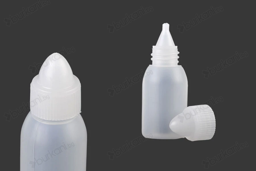 Пластмасова бутилка с коничен капкомер и капачка  25 ml-изображение_размери