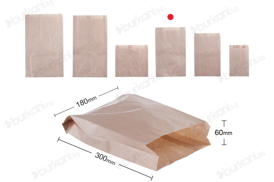 Кафяв крафт плик с размер  180x60x300 без прозорец-изображение_размери