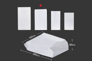 Маслоустойчив хартиен бял плик с размери  160x80x280 мм-2