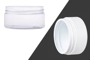 Пластмасов бял или прозрачен буркан 250 мл без капачка-изображение_продукт