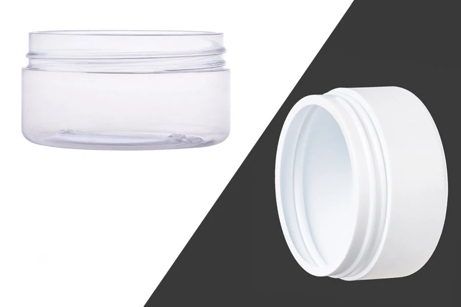 Пластмасов бял или прозрачен буркан 250 мл без капачка-изображение_продукт