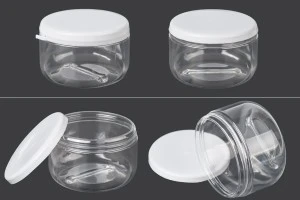 Пластмасова прозрачна кутия за крем 180мл с бяла капачка-изображение_продукт