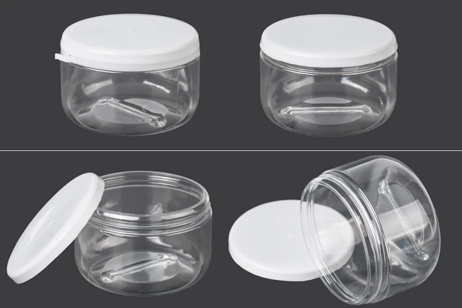 Пластмасова прозрачна кутия за крем 180мл с бяла капачка-изображение_продукт