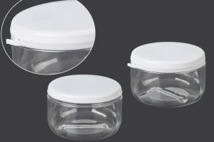 Пластмасова прозрачна кутия за крем 180мл с бяла капачка-изображение_група