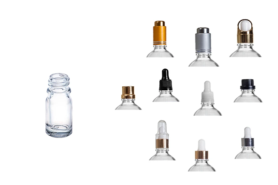 Прозрачна бутилка за етерични масла  5 ml с гърловина PP18-изображение_група