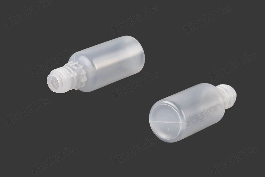 Пластмасова млечна бутилка 15 ml с черна пластмасова капачка CRC и пластмасов капкомер за електронна цигара - 50 бр.-изображение_група