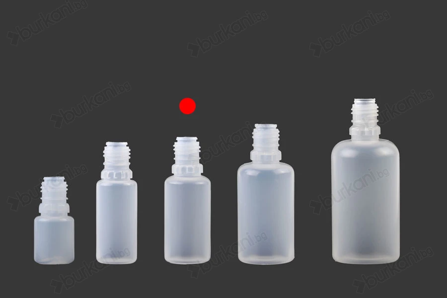 Пластмасова млечна бутилка 15 ml с черна пластмасова капачка CRC и пластмасов капкомер за електронна цигара - 50 бр.-изображение_група