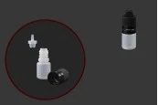 Пластмасова млечна бутилка 5 ml с черна пластмасова капачка CRC и пластмасов дозатор за електронна цигара - 50 бр. Пластмасова млечна бутилка 5 ml с черна пластмасова капачка CRC и пластмасов дозатор за електронна цигара - 50 бр.